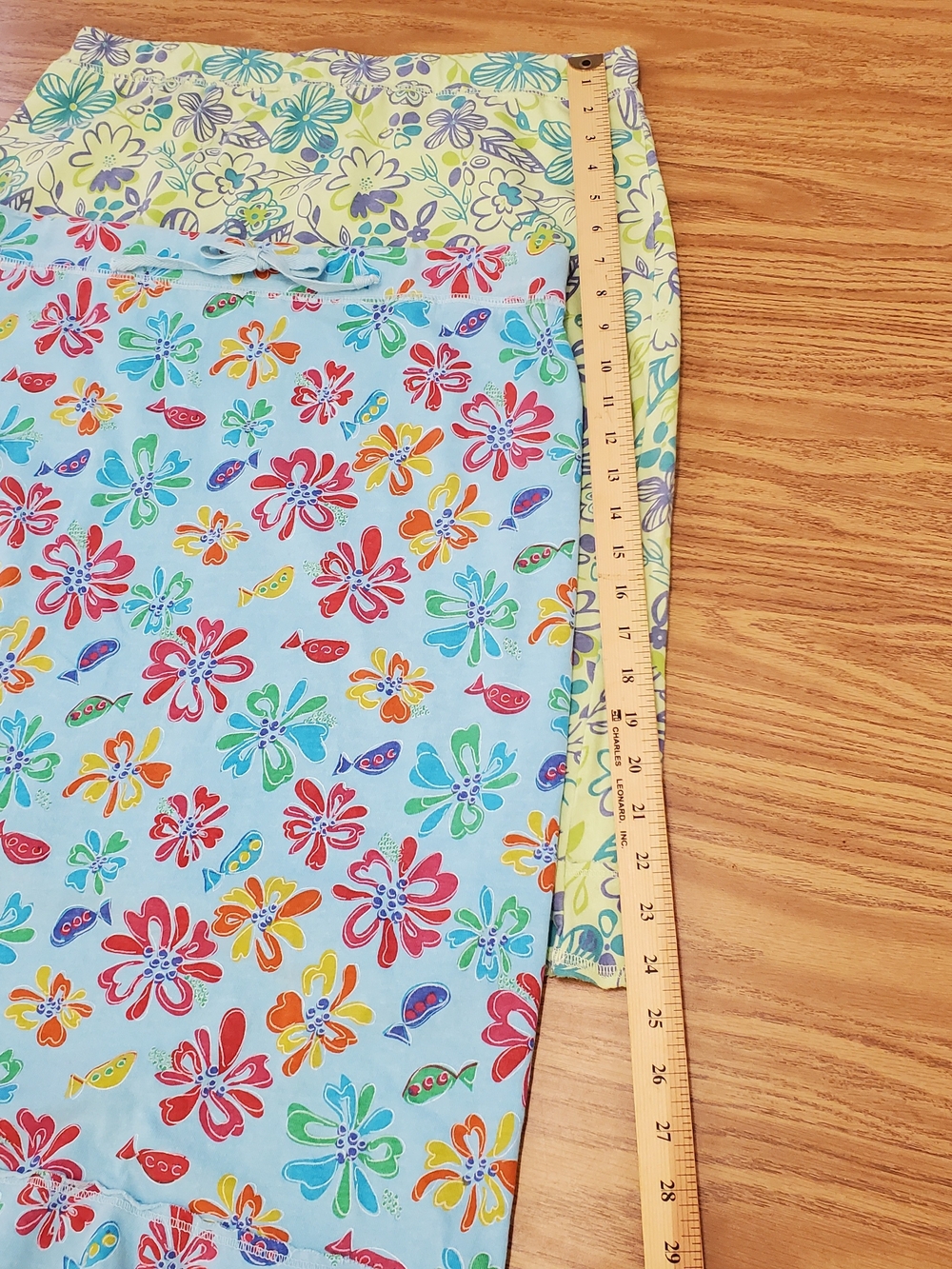 Fresh Produce Light Blue Floral and Line Green Multicolor Ruffle Skirts - Picture 2 of 13